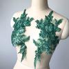 1 Pair Green Black White Embroidered Lace Fabric Flower Patch Wedding Dress Back Diy Flower Lace Applique Material