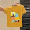 SpongeBob SquarePants childrens cotton shortsleeved boys sports shirt girls casual top with cartoon print summer Tshirt