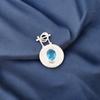 Swiss Blue Topaz Gemstone 925 Stamped Silver Jewelry Handmade Women Pendant 1.4" PP-57-3