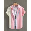 The New Men's Short-sleeved Shirt for Summer 2025 Features a Casual Fashionable Comfortable and Soft 3D Pattern Print