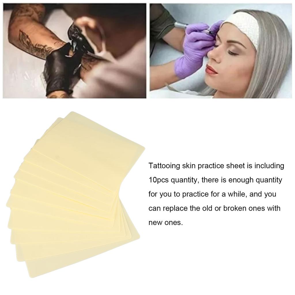 10pcs Tattoo Practice Microblading Reusable Silicone Skin Blank Tattooing Practice Skin