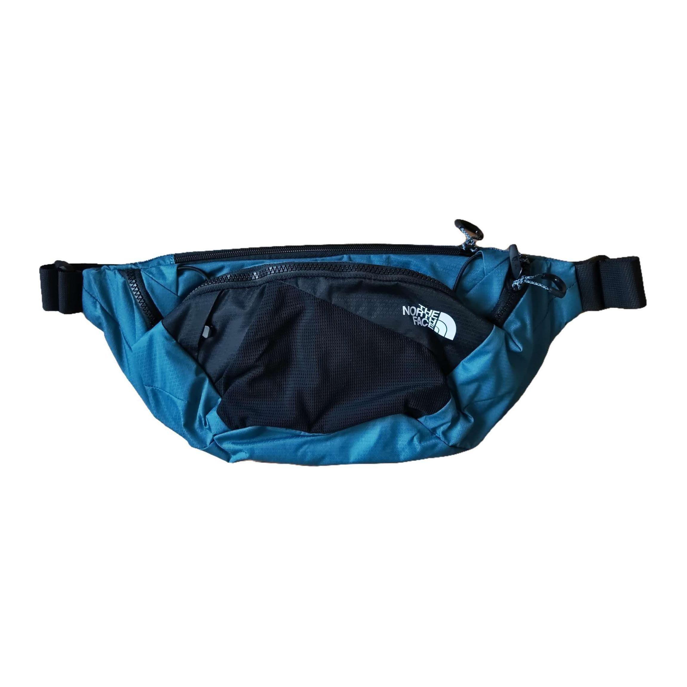 The North Face 5L Logo Zipper Waist Bag Outdoor Unisex Waist Bag Blue Black NF0A3S7Y-SF7 Blue & Black,Large