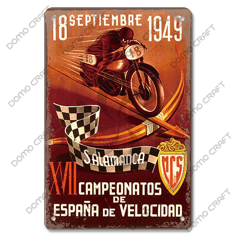 Motorcycle Vintage Poster Metal Plate Cafe Racer Festival Race Bred Motorcycle Metal Tin Signs Wall Decor Riders Club Man Cave