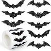500 Stück Selbstklebende Halloween Fledermaus Aufkleber Rolle Wasserdicht Glitzer Laser Schwarze Fledermaus Aufkleber Fledermaus Verpackungsetikett Aufkleber