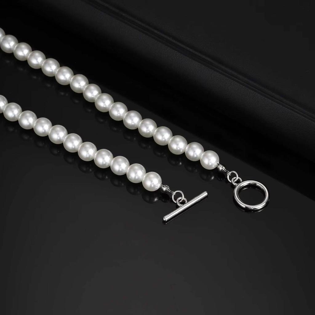 Vnox Slitina OT Spona Perlové Náhrdelníky pro Muže Ženy, 14.7x18.5mm Spona Korálkový Náhrdelník, Unisex Minimalistický Šperk Dárek Nový