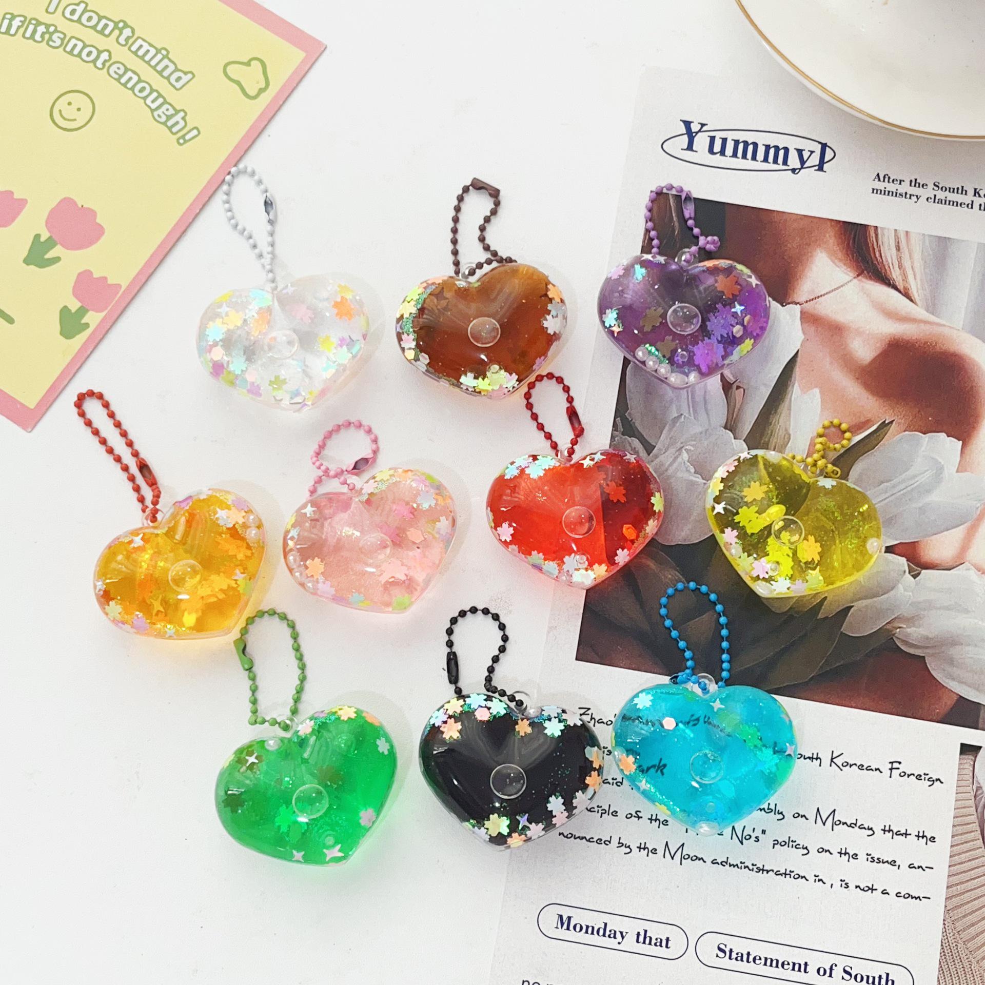 Acrylic Flowing Sand Glitter Keychain Pendant: DIY Customizable Backpack Accessory Gift