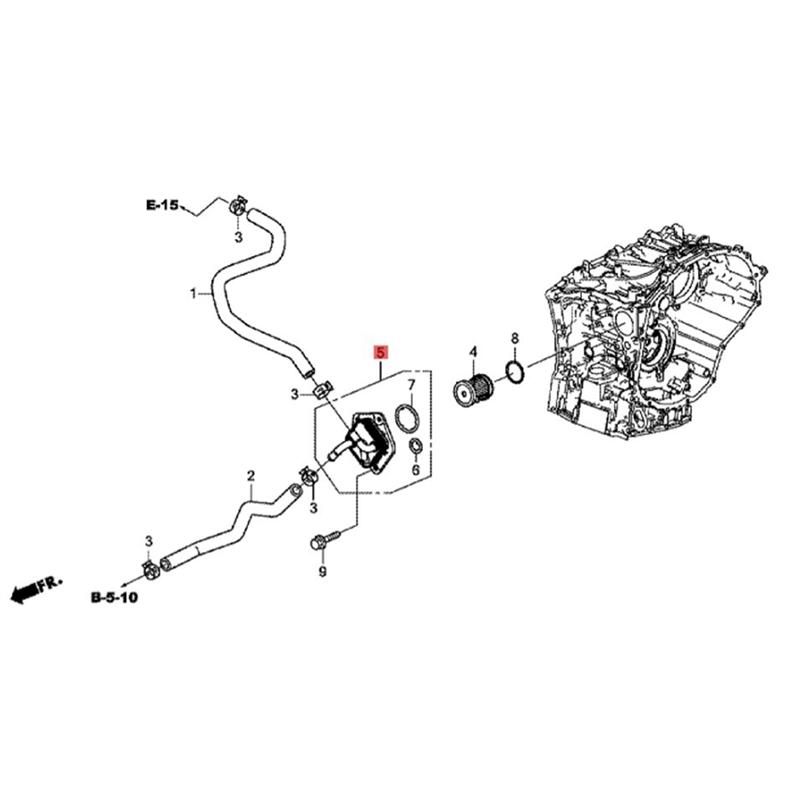 Authentic 25560-5T0-003 Transmission Cooler Warmer Comp CVTF For Honda Fit Vezel City XR-V LIFE 1.5L 2015- 255605T0003