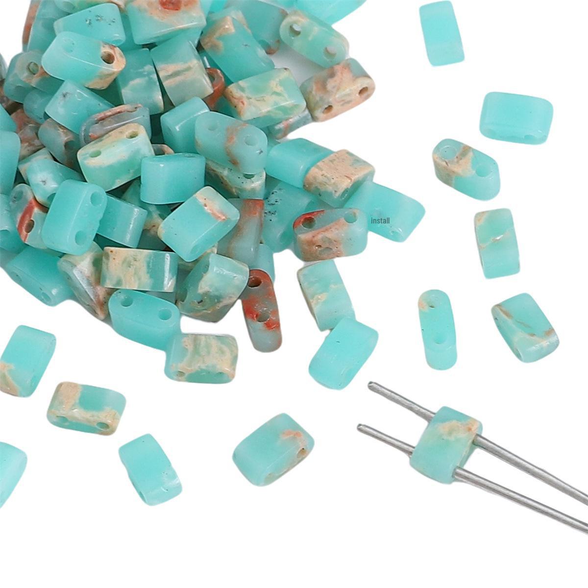 

Браслет из натуральных геометрических бусин из агата своими руками: Простые модные украшения Imperial stone, about 5x2mm, 10 pieces/pack зелёный/синий