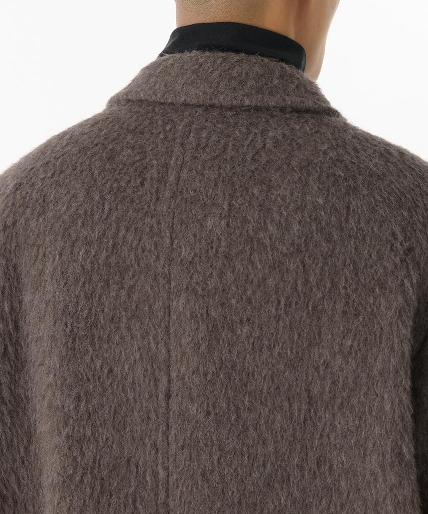 Musinsa Standard Hairy Alpaca Blend Oversized Balmacaan Coat [Brown]