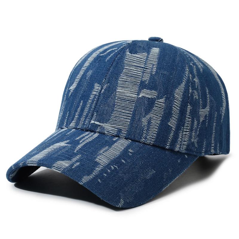 Washed Denim Baseball Cap Men'S Retro Retro Checkerboard Cap Hip Hop Trend Hat