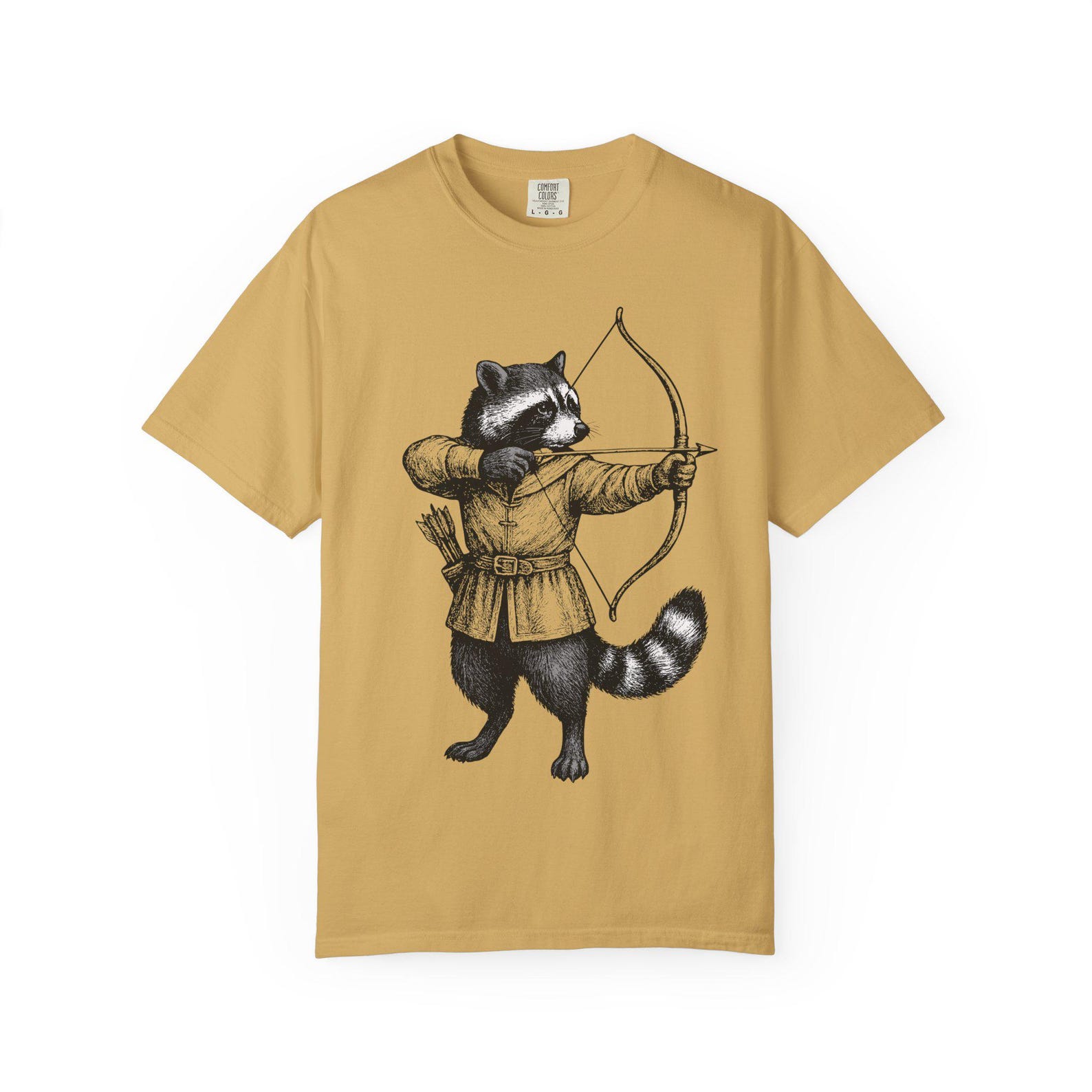 Archer Raccoon T-Shirt Vintage Bow And Arrow Robin Hood Style S