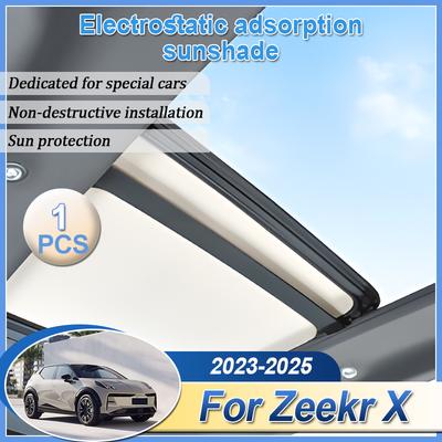 For Zeekr X Accessories 2024 2025 Car Electrostatic Suede Silicone Sunshades Glass Sun Shade Protection Sunroof Accessories