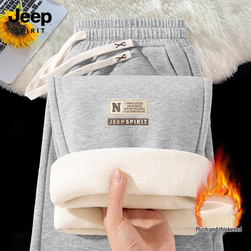 

JEEP SPIRIT Men s Fleece-Lined Straight Casual Pants 3XL