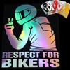 1 Stück Respekt für Biker Auto Windschutzscheiben Aufkleber Coole Auto Fenster Glas Vinyl Aufkleber Mode Motorrad Styling Zubehör