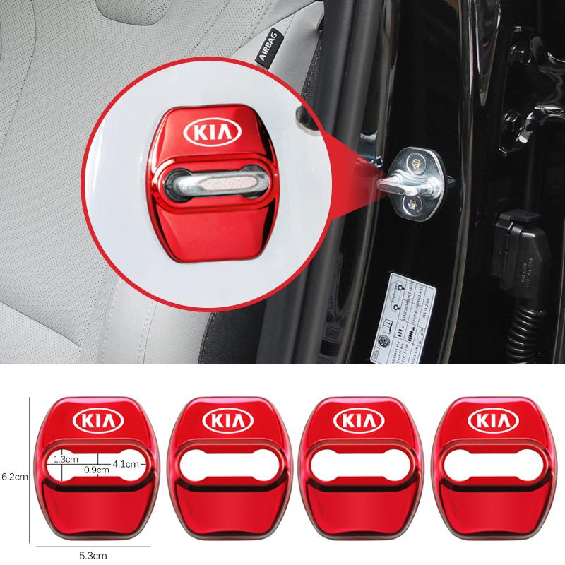AAOB1 Car Door Buckle Protective Cover Titanium Alloy Protection Cap For KIA K5 K9 Sorento Ceed Sportage Carnival Stinger Forte Niro