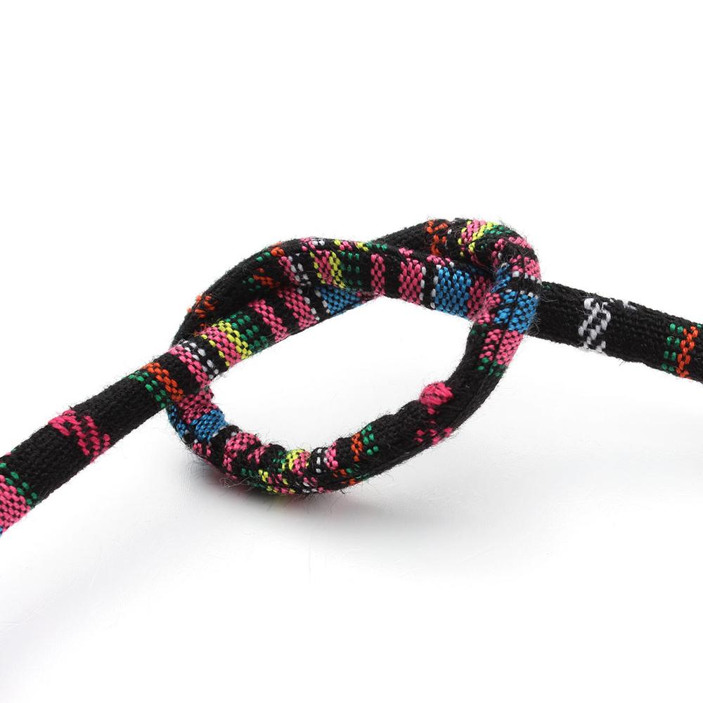 5m 1m Multi Color Cotton Cord Handmade 6mm Diameter Round Fabric Ethnic Rope Textile Wrap Embroider For DIY Bracelets Making