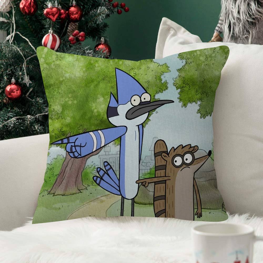 Regular Show Pillow Case For Home Bedroom Car Office Decoration Living Room Sofa Cushion Cover Suitable