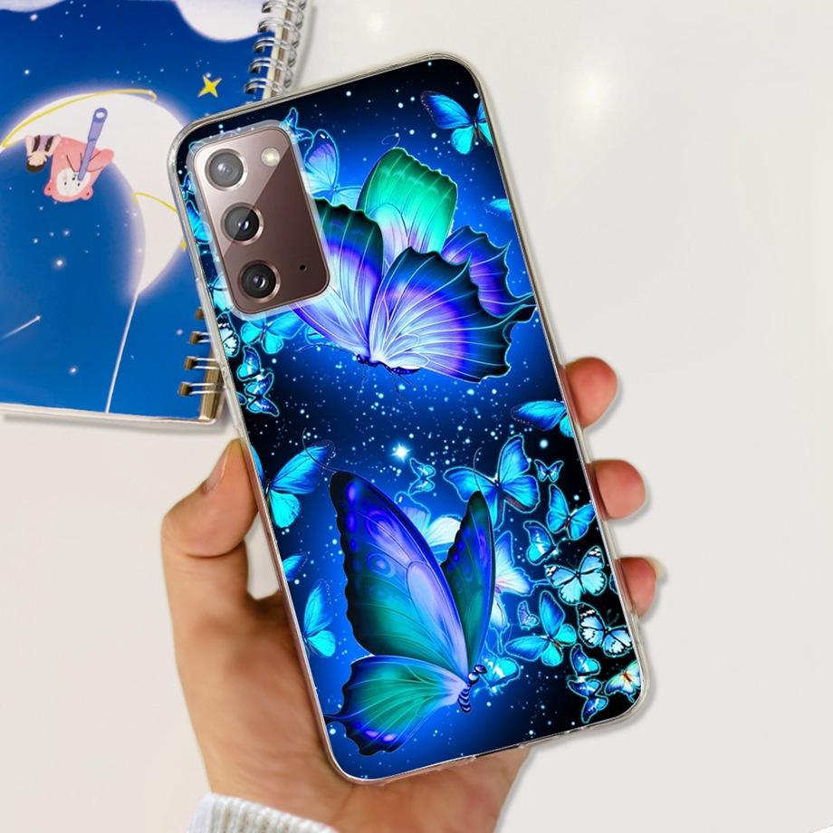 Für Samsung Galaxy Note 20 Ultra Hülle Weiches Silikon Klare Rückseite Kameraschutz Samsung Note20 5G TPU Hülle Bemalte Capa
