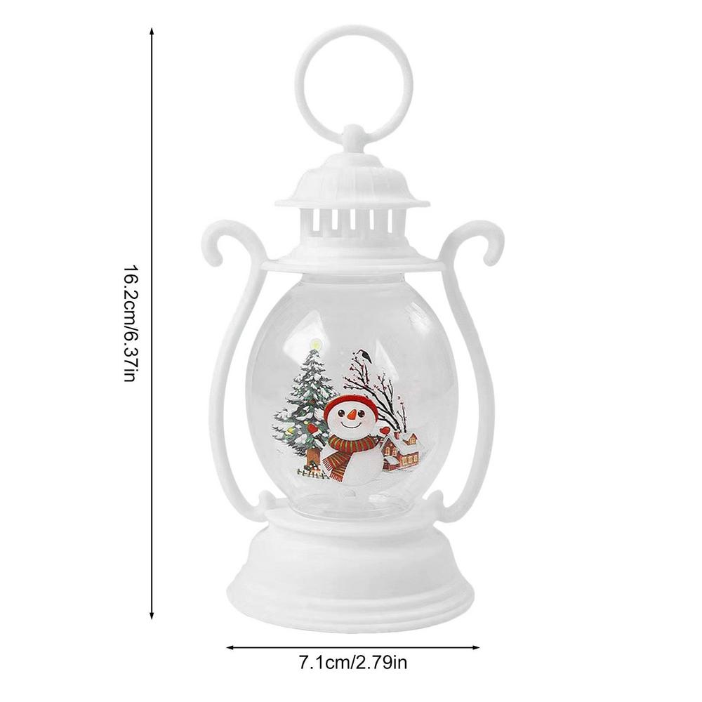 2025 Nowy Świąteczny Lampion Kula Śnieżna ze Sceną Świętego Mikołaja Oświetlona Lampa Świąteczna z Pierścieniem do Przenoszenia do Dekoracji Świątecznych
