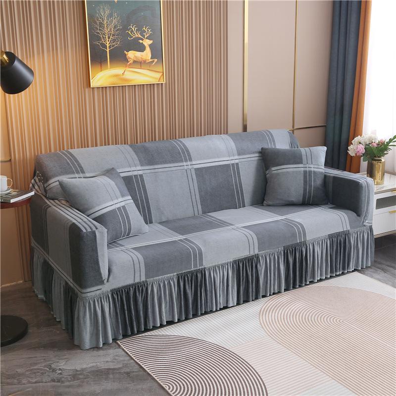 Skirt Sofa Cover Elastic All Inclusive Anti Slip New Sofa Cover Simple Modern Universal Four Seasons