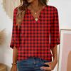 Womens 3/4 Length Sleeve Tunic Tops Casual V Neck Shirts Business Work Blouses