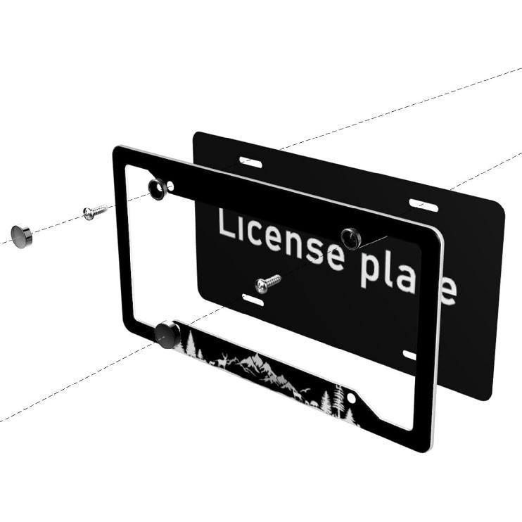 Mounta License Plate Frame 2 Pack Universal US Car Plate Holder Cover Accessories Decor With Screw For Women Man 12.3 X 6.3 Inch