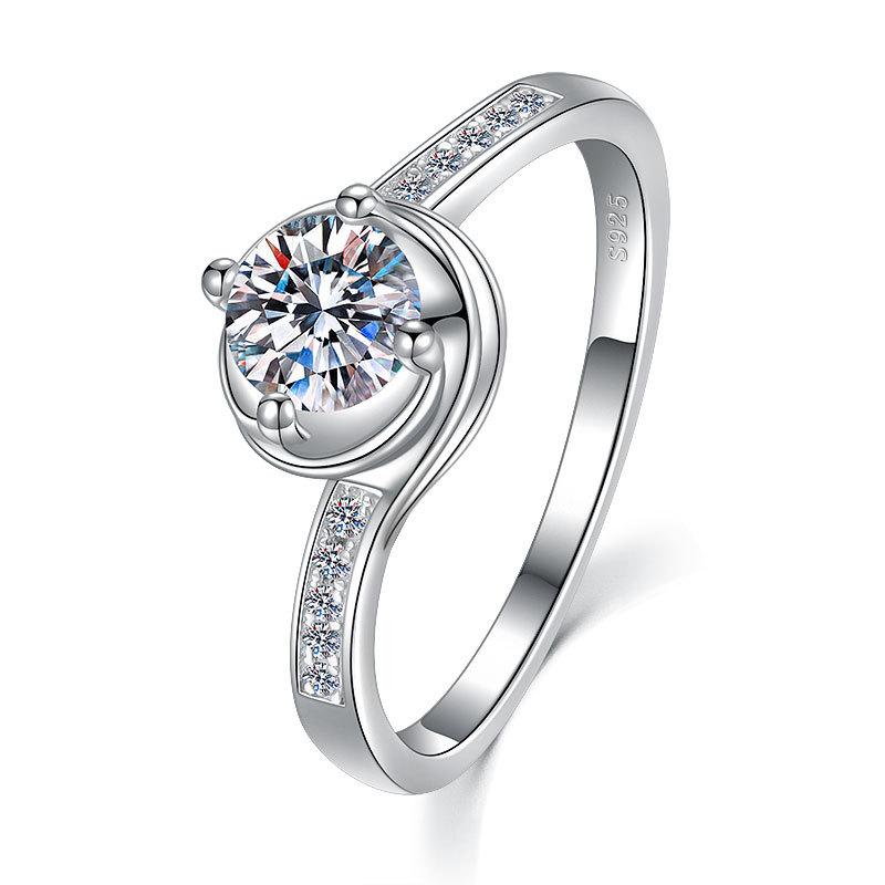 

Кольцо Love S Covenant из стерлингового серебра S925 пробы, женское, легкое, роскошное, вращающееся в течение 50 минут, бриллиантовое кольцо, имитация бриллиантового обручального кольца No. 9