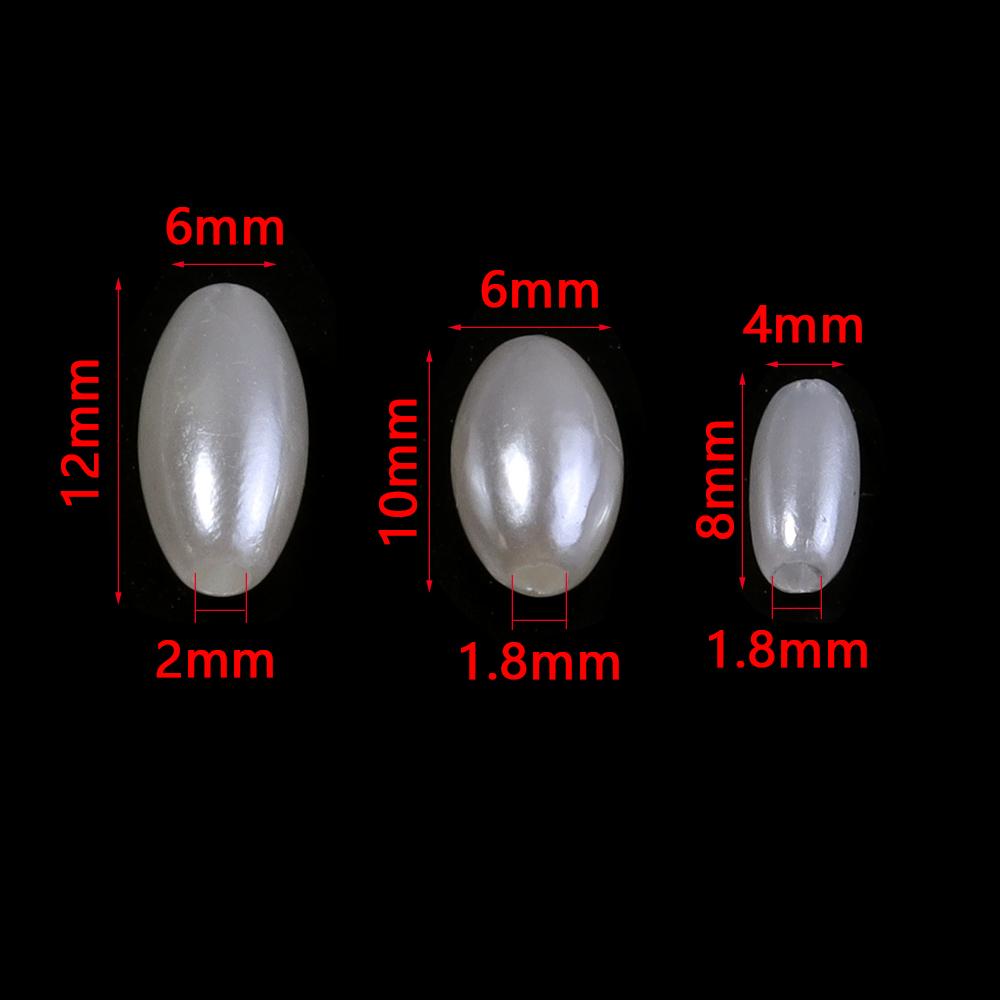 200-500pcs Beige Imitation Pearl Beads Oval Rice Beads Loose Spacer Beads For Jewelry Making DIY Bracelet Necklace Accessories