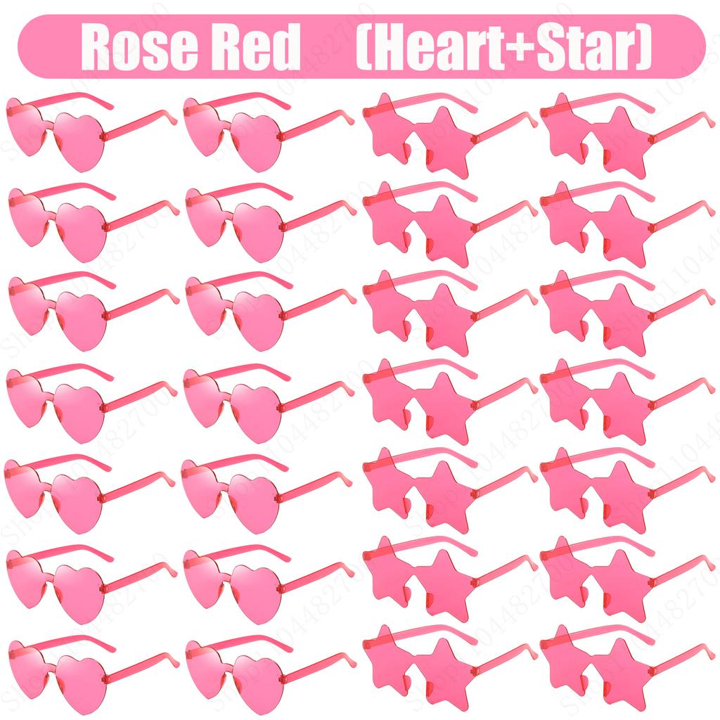 16-160Pcs Wedding Heart Shape Sunglasses Bachelorette Party Favor for Guests Fun Party Sunglasses Rimless Heart Shaped Glasses