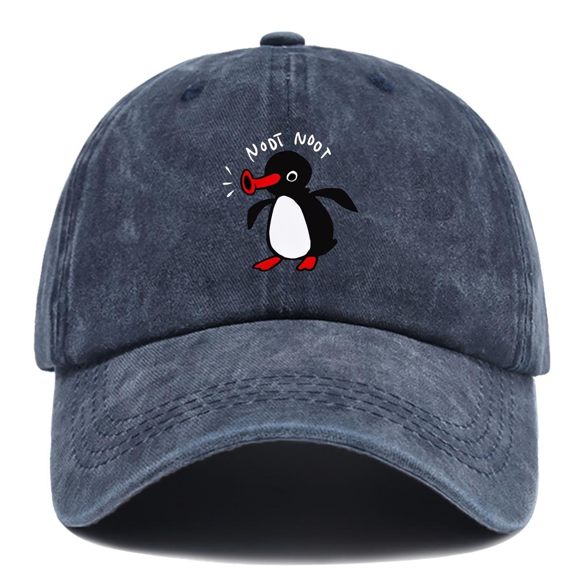 

NOOT Baseball Cap with Playful Penguin Graphic Adjustable Unisex Hat for Men Women Lightweight Casual Sun Hat for Christmas One Size