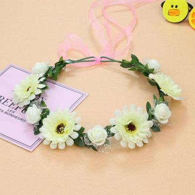 Fascia Floreale da Ninfa del Bosco - Accessorio per Capelli a Corona di Fiori da Spiaggia Stile Coreano