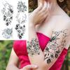 Owl Bird Temporary Tattoos For Women Fake Peony Flower Tattoo Sticker Black Body Art Drawing Tatto Diamond Crystal Jewelry Tatoo