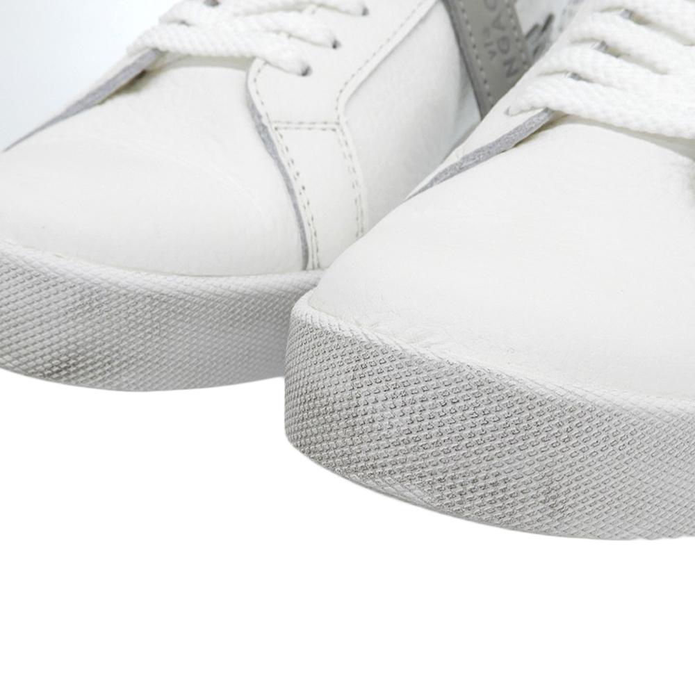 Sangacio Unused SG8 New Leather Artwork Design Low-Top Sneakers, Men's, White, Size 9.8" Shoes 7(US) whiteUsed