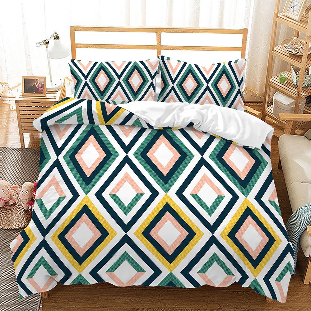 

Комплект пододеяльника из трех предметов Простой полосатый этнический стиль Постельное белье 135 * 200 (two-piece set) 90g