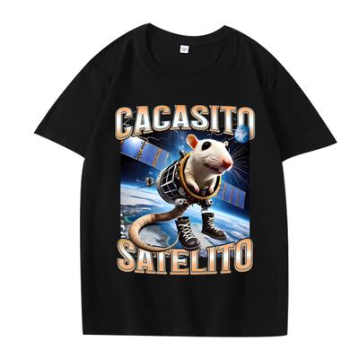 Funny Cacasito Satelito Italian Brainrot Silly Rat Meme T Shirt Men Women Oversized 100% Cotton Short Sleeve Summer Unisextops