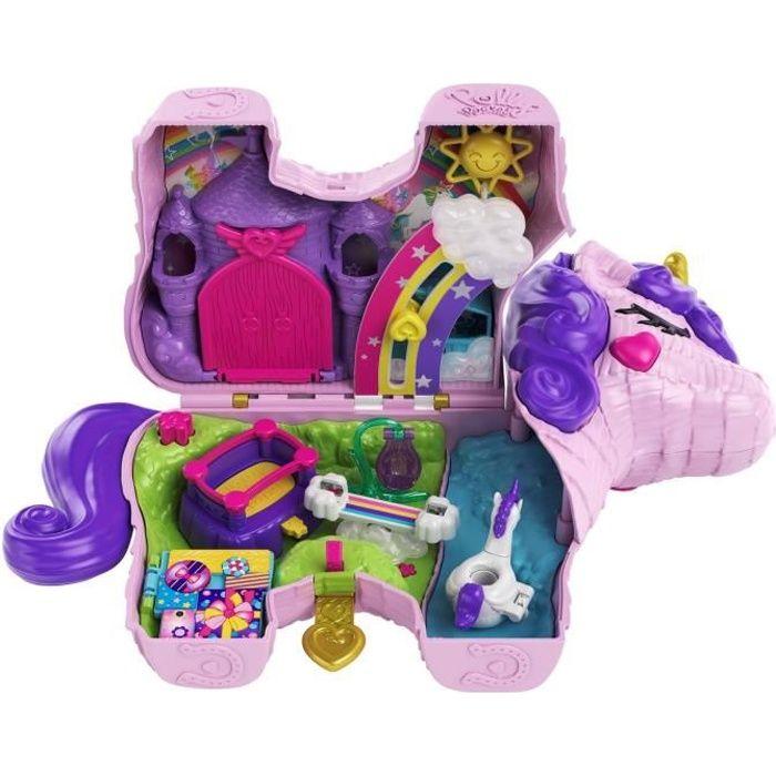 Polly Pocket - Sac Licorne Surprises - Piñata Licorne Féérique + de 25 accessoires