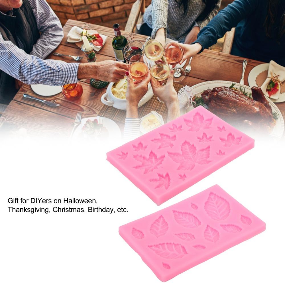 4pcs Washable Leaf Silicone Mould 3D Shape Maple Leaf Mould Candy Mould Candle Mould  Polymer Clay