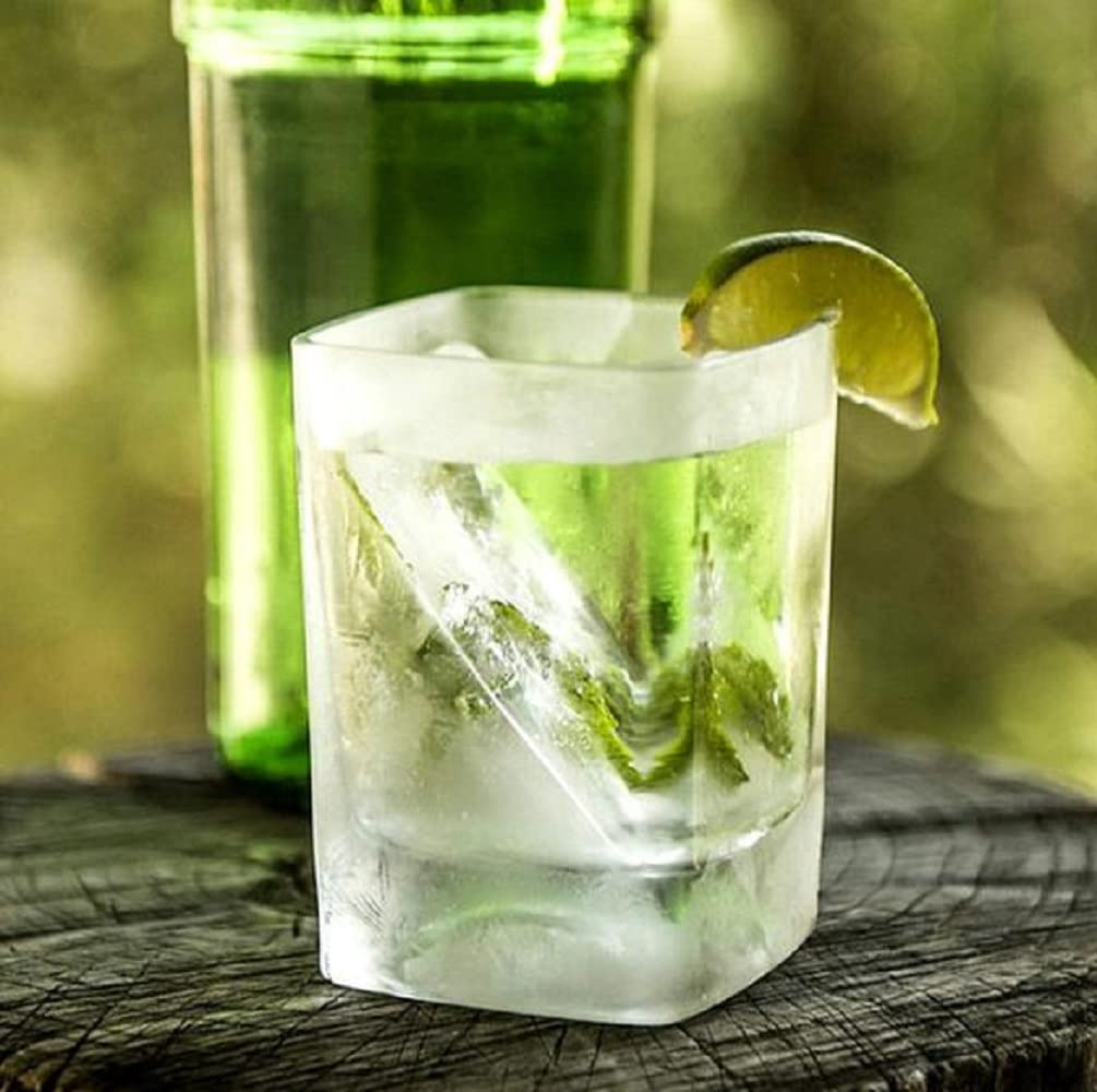 Morning Place Old-Fashioned Glass with Silicone Ice Mold, 240ml (1 piece)