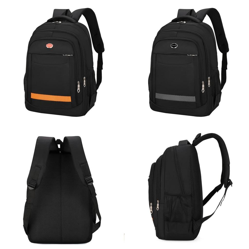 Breathable Neutral Striped Backpack Travel Casual Student Schoolbag Durable