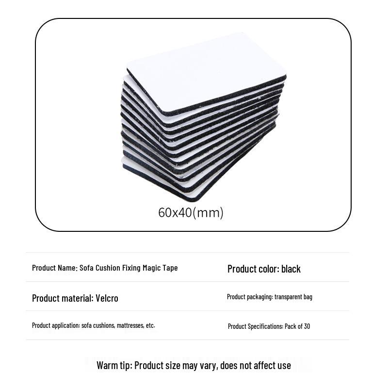 Needle-Free Sofa Cushion Fasteners: Non-Slip Hook & Loop Stickers with Self-Adhesive Backing
