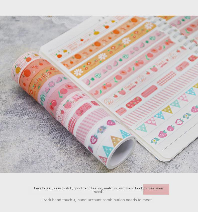 Conjunto de adesivos de desenho animado estilo celebridade da rede: Caixa de presente com desenhos fofos para meninas e fita de papel