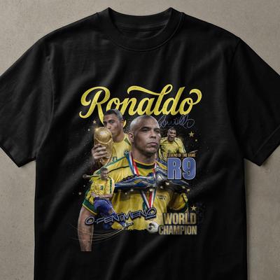 Ronaldo Football Legend T-Shirt, O Fenomeno R9 World Champion Soccer Fan Tee, Iconic Vintage Sports Gift