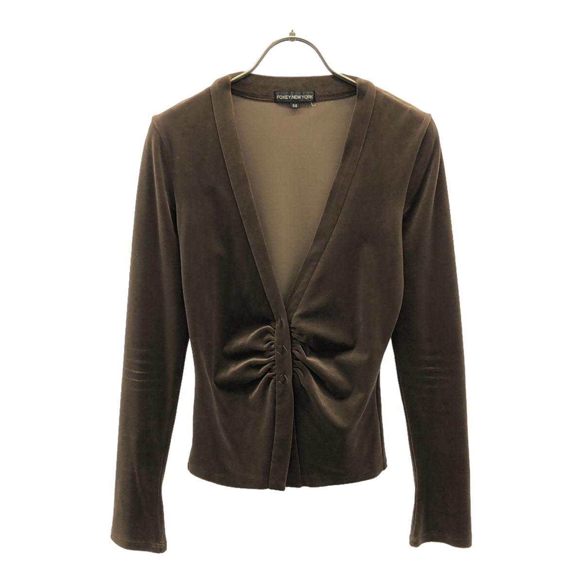 

FOXEY NEW YORK сделано в Японии Кардиган из велюра с длинным рукавом 38 Коричневый Женский Б/у