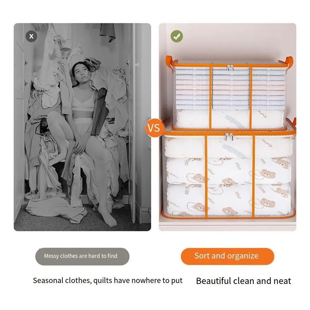 Geantă de depozitare pliabilă rezistentă la praf cu mânere, cutii de depozitare pentru haine pentru organizator de dulap