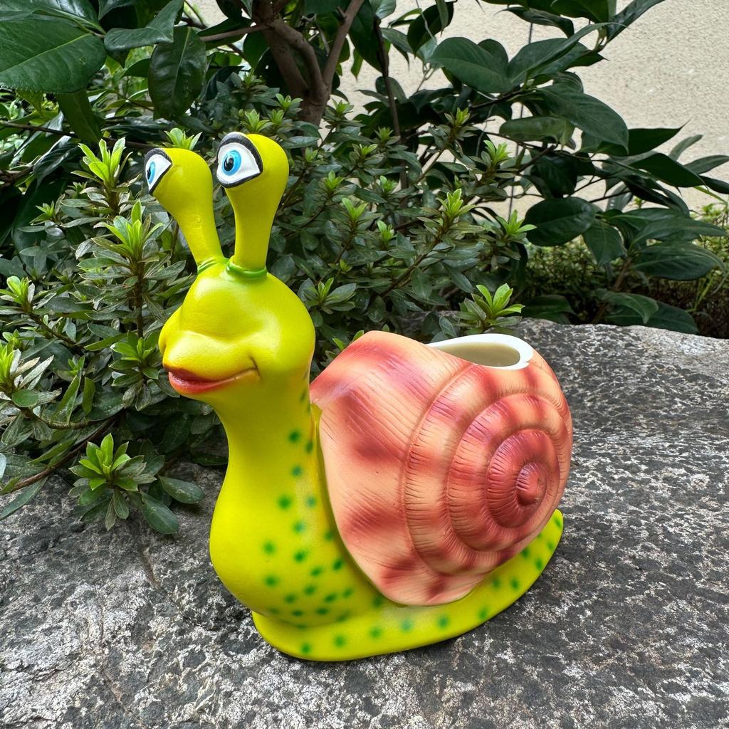 Snail flower pot courtyard garden outdoor green plant creative cartoon home office decoration vase ornament resin