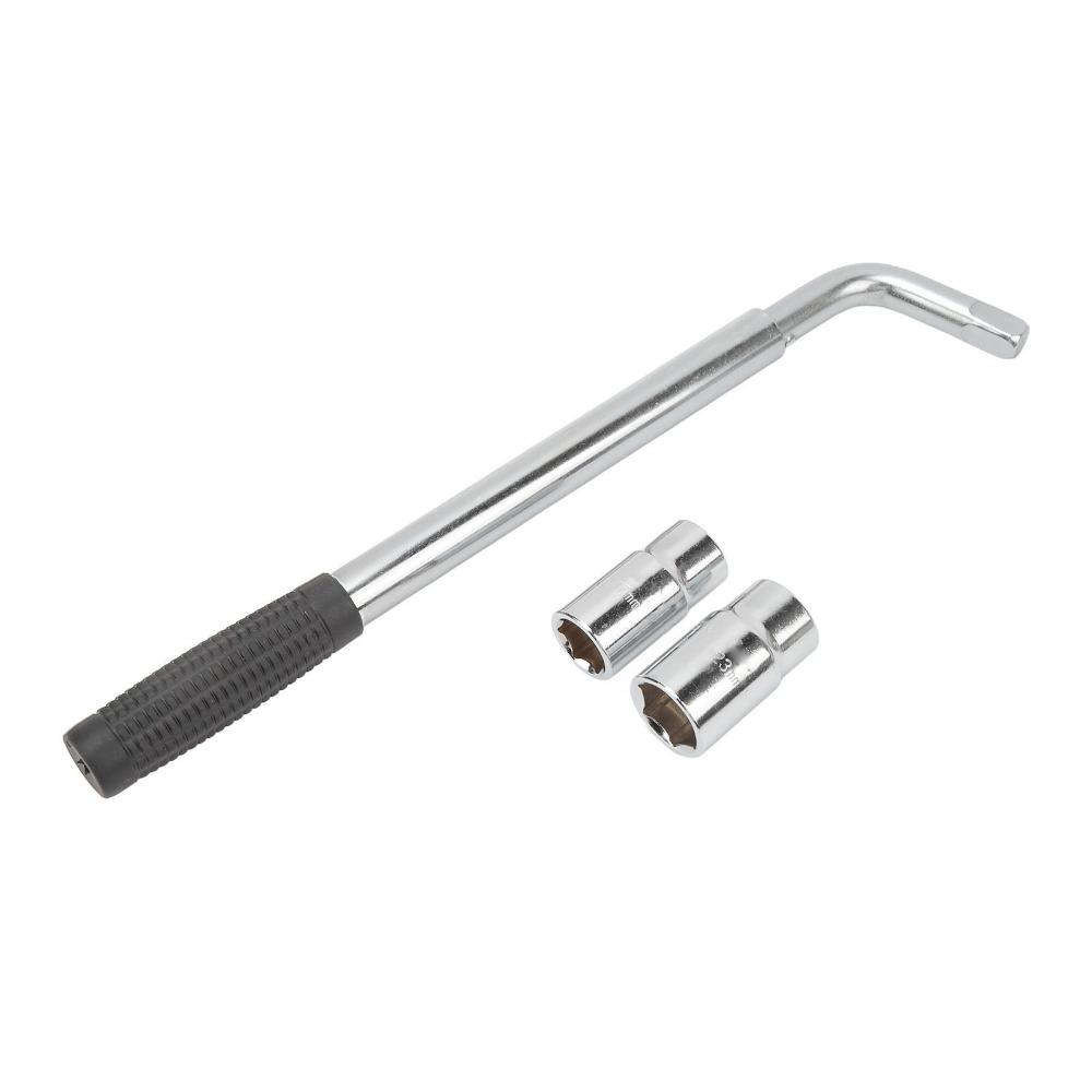 Telescoping L Type Wheel Wrench 17/19mm and 21/22mm Sockets Tire Iron Wrench Auto Repair