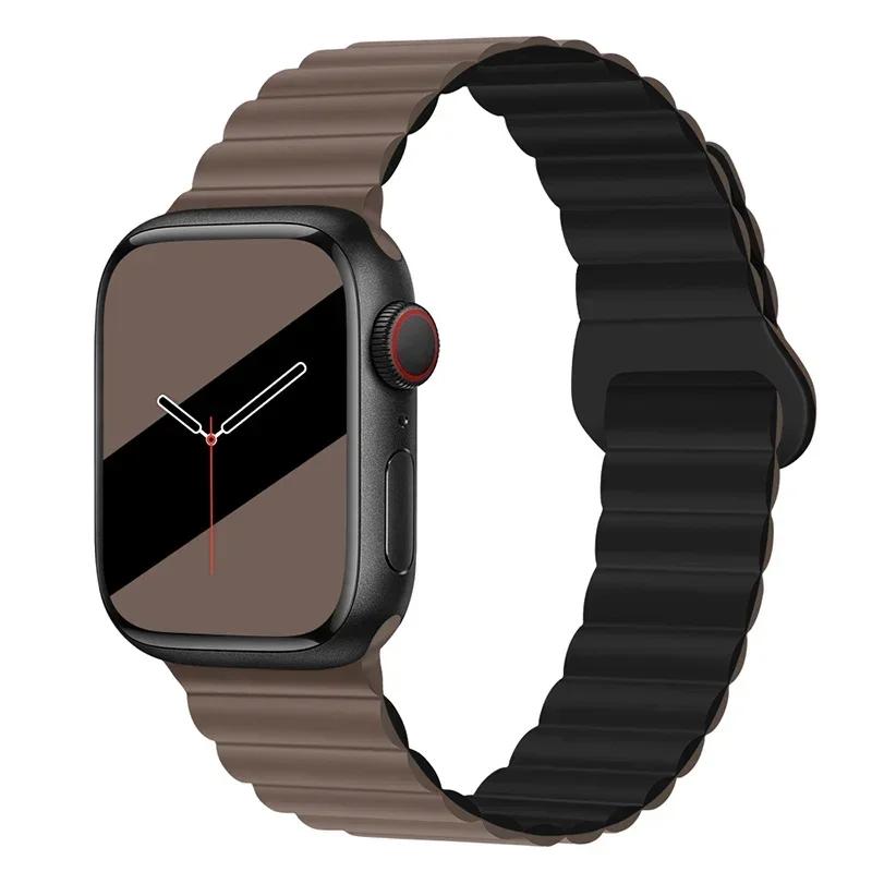 Magnetic Strap For Apple Watch Bands 45mm 38mm 49mm 40mm 42mm 41mm Silicone Sport Bracelet iWatch Series Ultra 9 6 5 7 8 Se 44mm