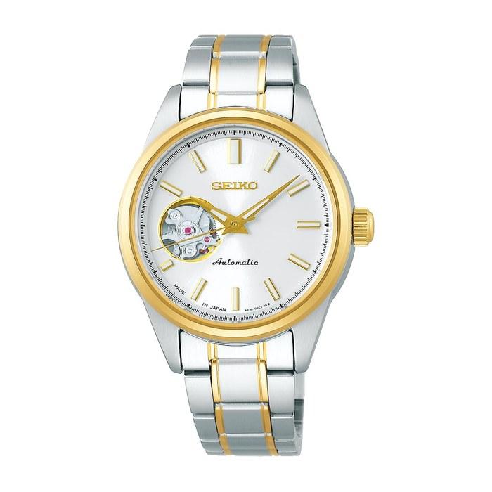 SEIKO SELECTION SSDE008 Женские часы - Механические Автоматические (с ручным заводом) - Открытое Сердце - Серебро и Желтое Золото