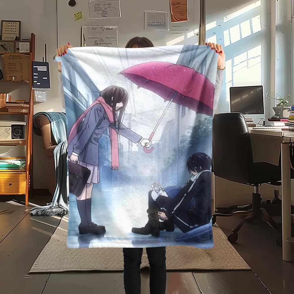 1PC Noragami Stray God Print Flannel Blanket, High quality Comfortable for All Seasons, Home Decor, Warmth and Comfort, Perfect for Christmas Gifts 98