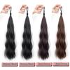 Long Wavy Synthetic Self-Winding Ponytail Hair Extensions With Elastic Rubber Band Braided Hair Bundle For Women Increase Hair